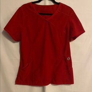 Cherokee Infinity Women's Red V-Neck Scrub Top